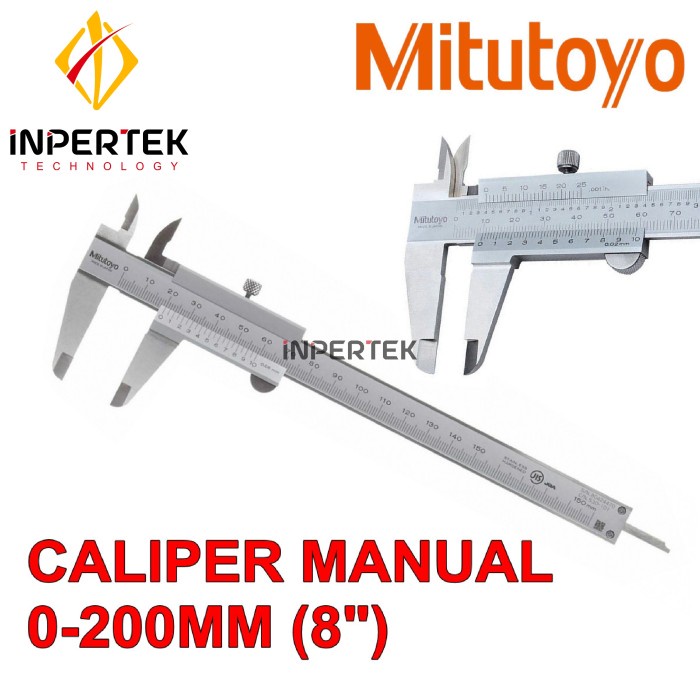 Vernier Caliper Mitutoyo 200 mm Sigmat Manual 8" Jangka Sorong 8 inchi