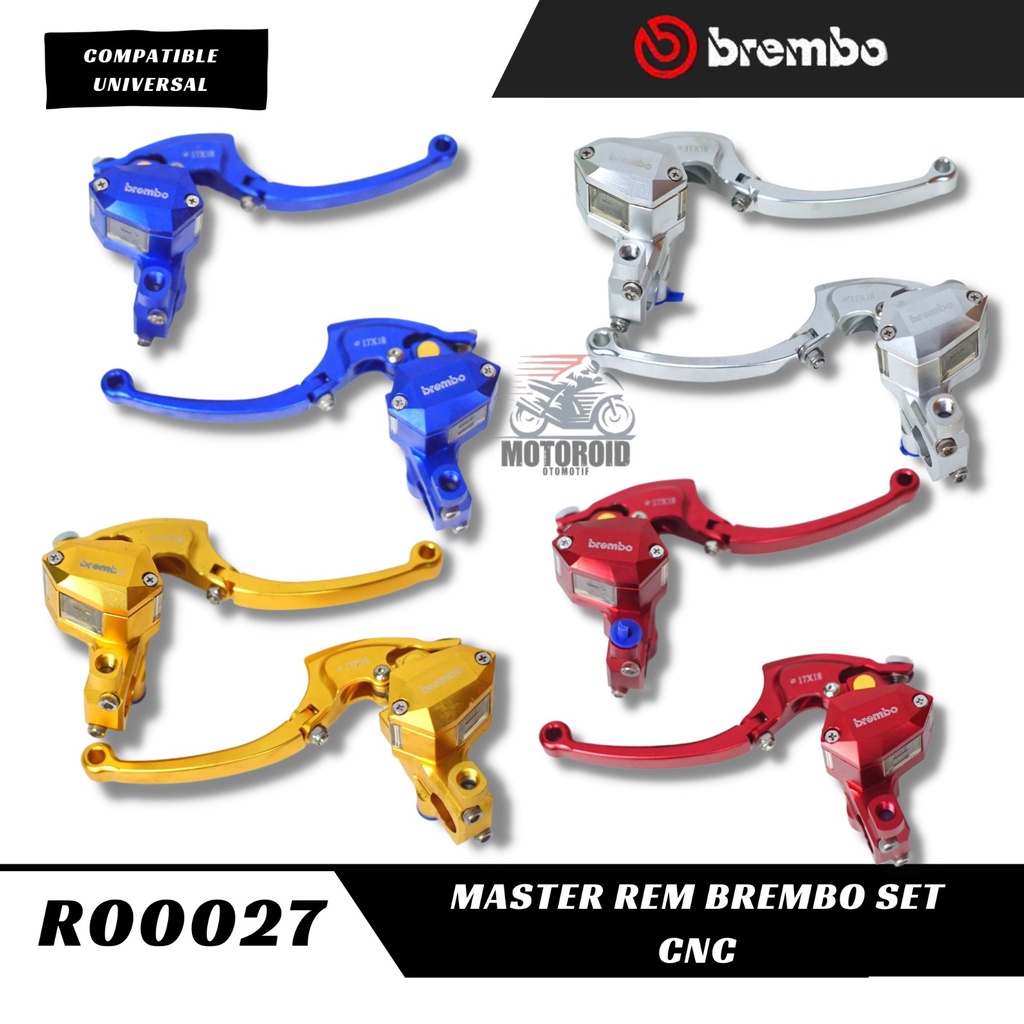 MASTER REM BRCMBO SET FULL WARNA CNC DOUBLE TABUNG SET KIRI KANAN UNIVERSAL HIDROLIK