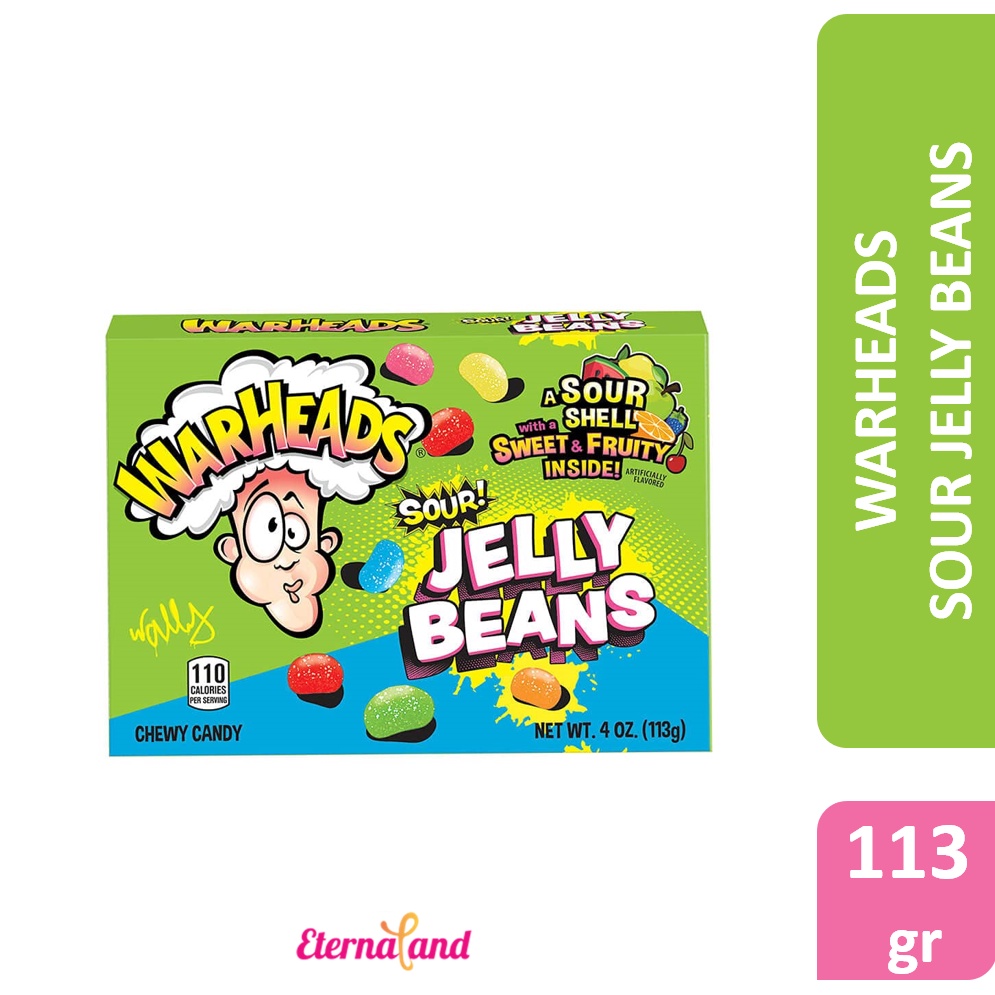 

Warheads Sour Jelly Beans 4 oz (113 gr) - permen asam jelly warheads impor usa