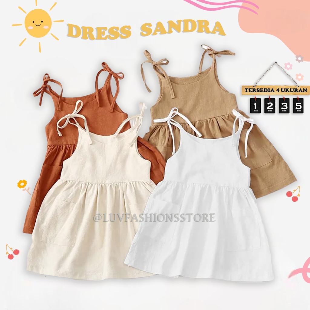 IL - DRESS SANDRA POCKET ANAK PEREMPUAN / GWEN DRESS ANAK TALI PUNDAK