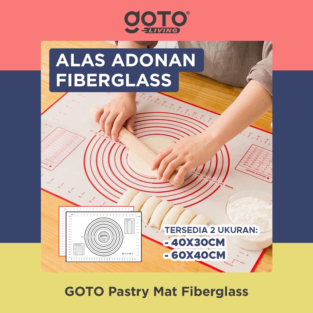 Goto Fiberglass Baking Mat Tatakan Alas Adonan Kue Fondant Roti Dapur