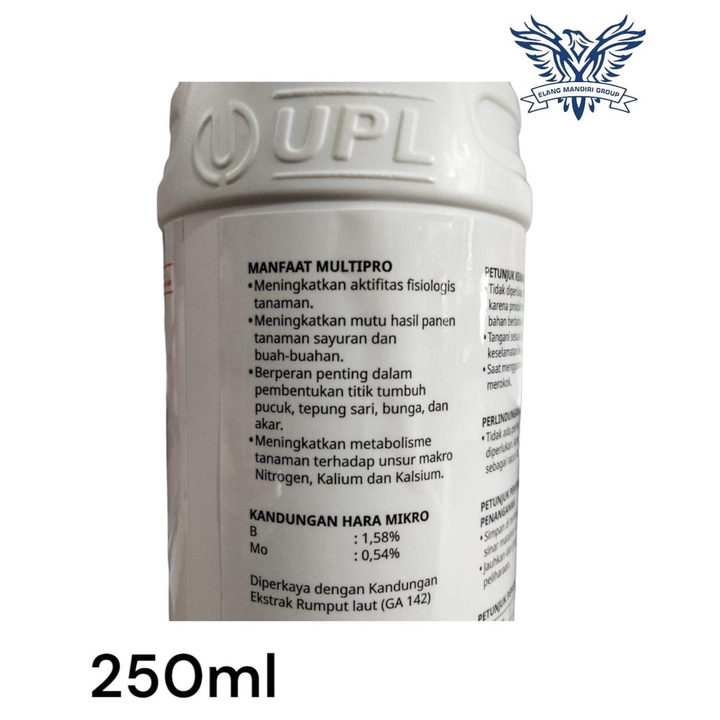 MULTIPRO 250ml Pupuk Anorganik Mikro Majemuk Cair Kandungan B 1,58 % Mo 0,54% Meningkatkan Hasil Panen Buah Dan Sayur