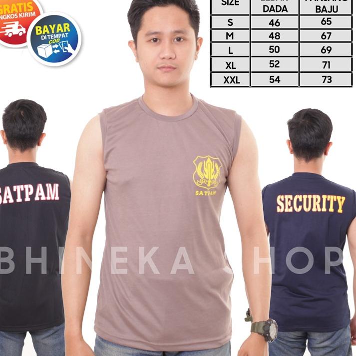ヂ Security Kaos Satpam Lekbong Kaos Singlet Security Dalaman Satpam Lekmong Warna Coklat Hitam Navy 
