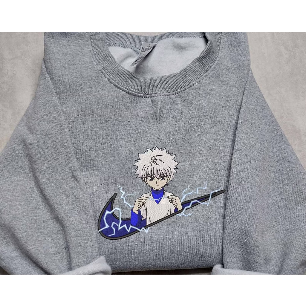 Crewneck Killua N*ke Embroidery Anime Hunter x Hunter Premium Unisex