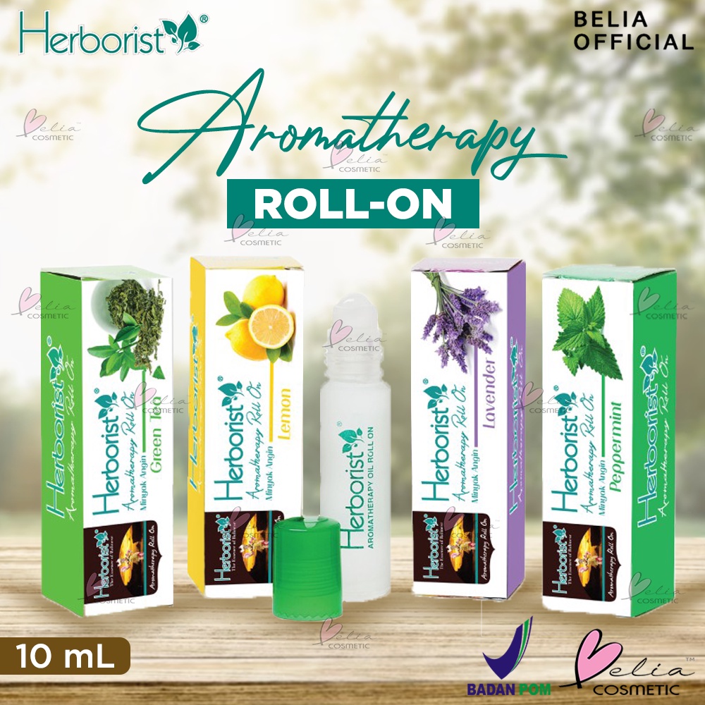 ❤ BELIA ❤ Herborist Minyak Angin Aromatherapy Roll On 10ml | Lemon | Peppermint | BPOM