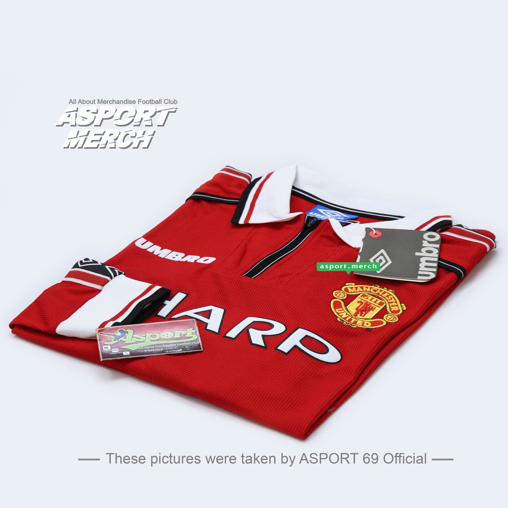 JERSEY M4N UNITED RETRO HOME 1998 1999 LONG SLEEVE JERSI MU RETRO HOME 98 99 TREBLE LENGAN PANJANG