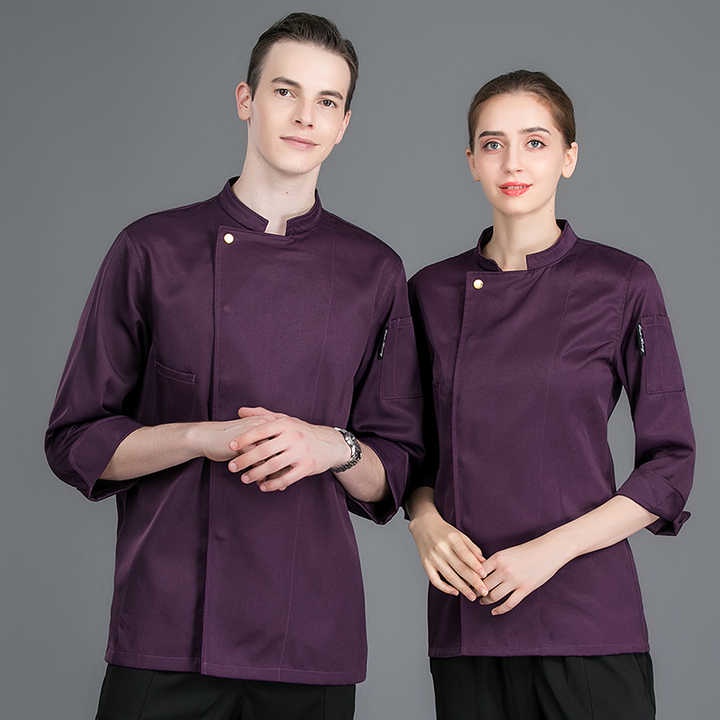 Kemeja Koki Chef Jacket Baju Koki Seragam Koki Chef Barista Unisex