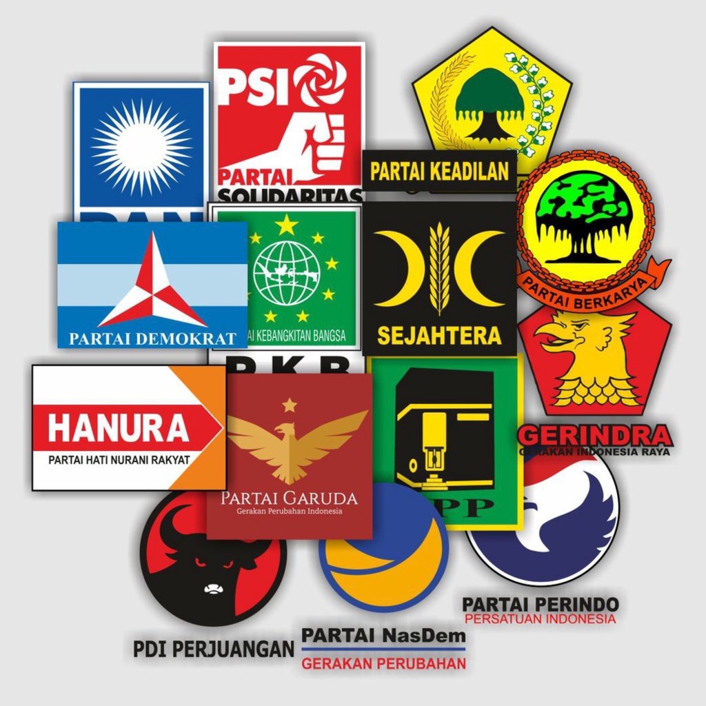 

Sticker Stiker Pack Logo Partai Politik Indonesia, Stiker PDIP GOLKAR DEMOKRAT GERINDRA