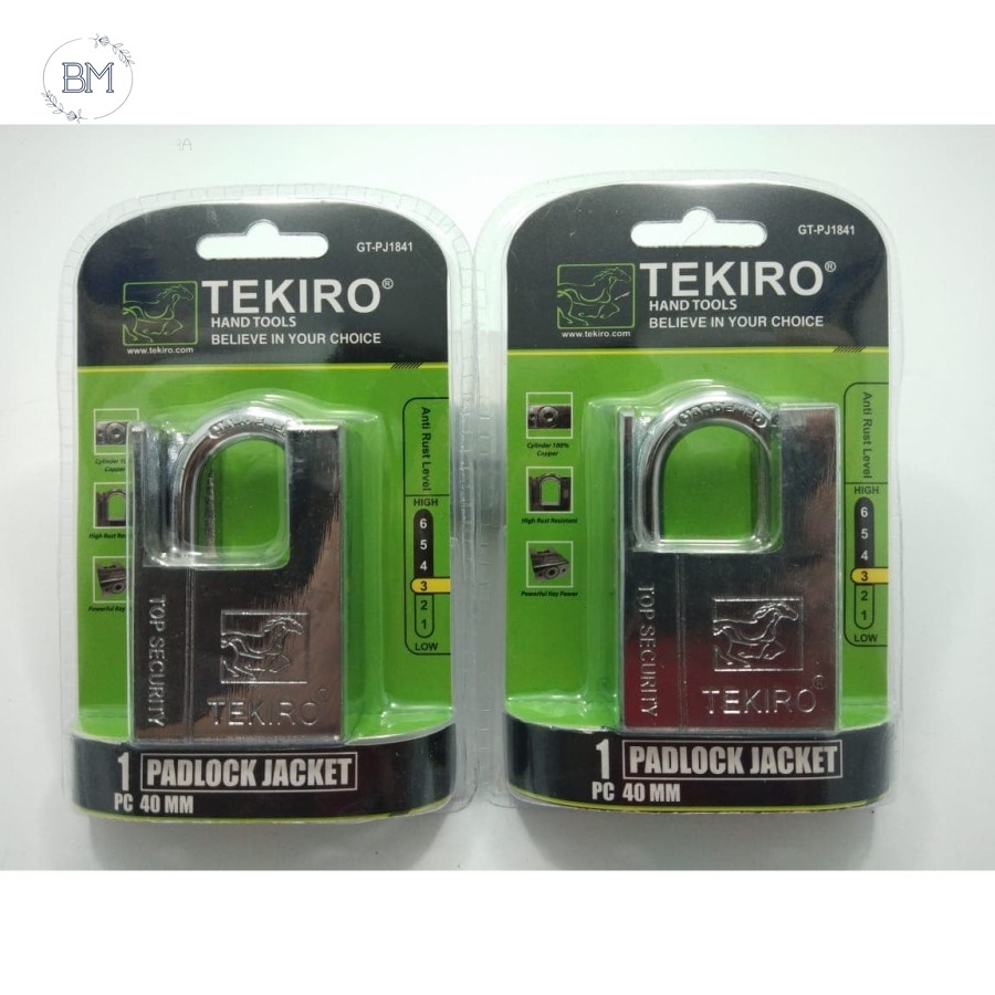 TEKIRO Gembok Jaket 40mm / Padlock Jacket 40 mm Kunci Gembok Rumah Pagar Gudang Ruko Berkualitas BMS
