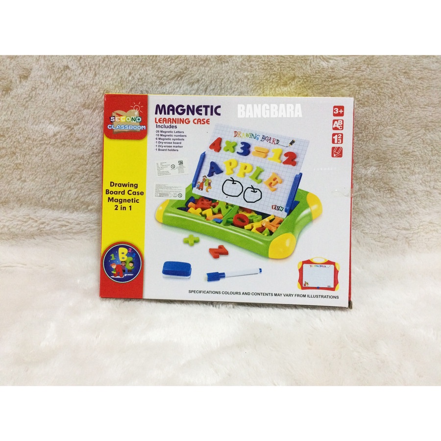 Mainan Edukasi Magnetic Learning Case Drawing Board 2 in 1 / papan tulis