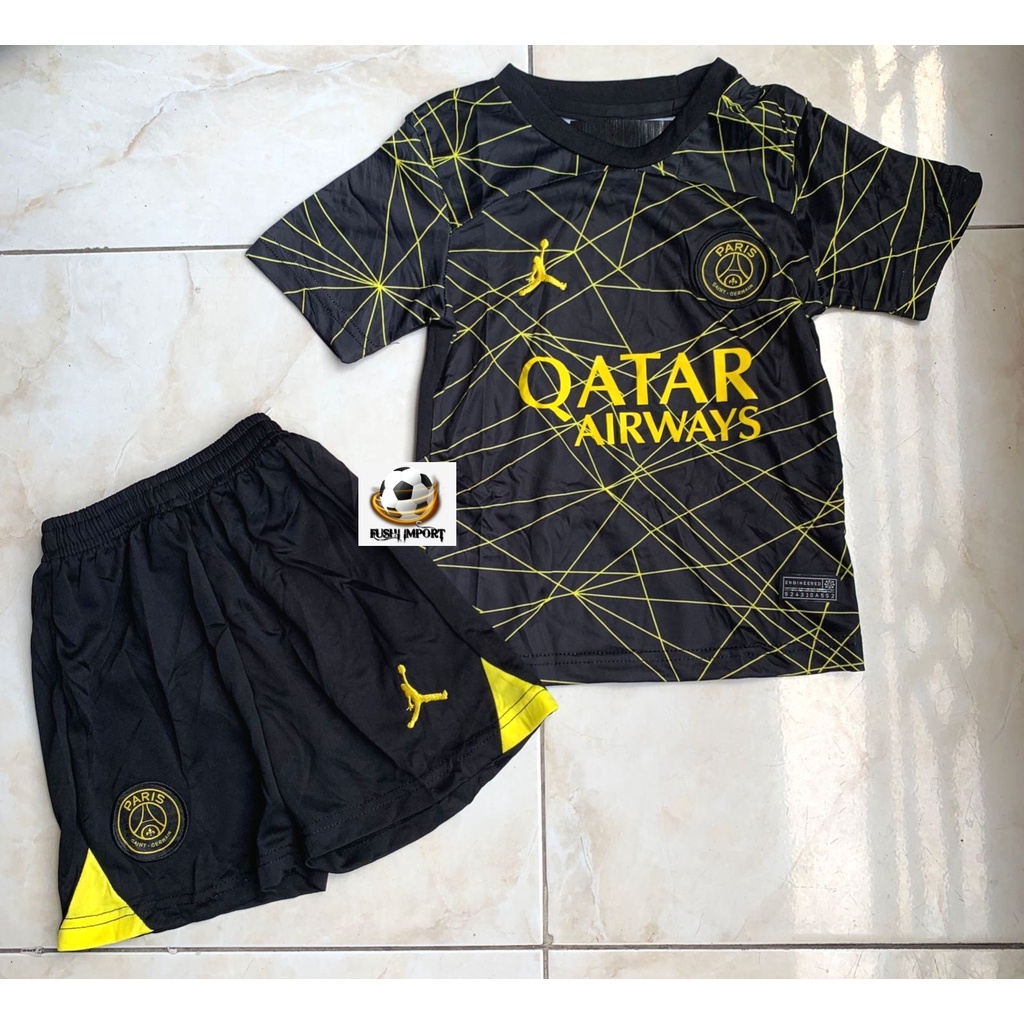 Jersey Baju Bola Anak PSG 4th Fourth Kids 2022 2023 Fullset Satu Set Grade Ori