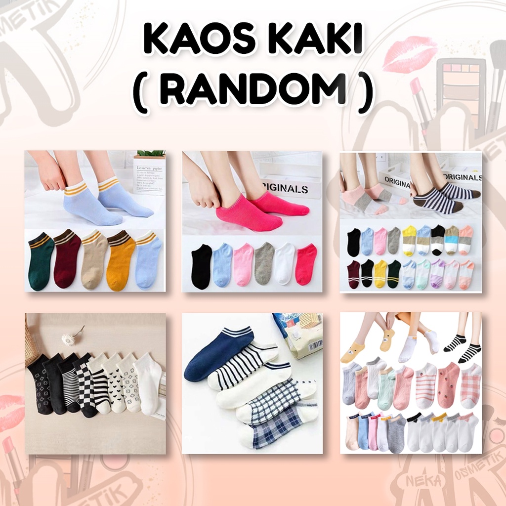 KAOS KAKI / KAOS KAKI ANKLE CUTE / SOCKS / SHORT SOCKS ( WARNA / MOTIF RANDOM )