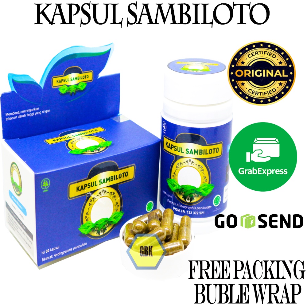 Kapsul SAMBILOTO Naturafit | Obat Herbal Darah Tinggi Hipertensi Meredakan Peradangan Demam Flu BPOM