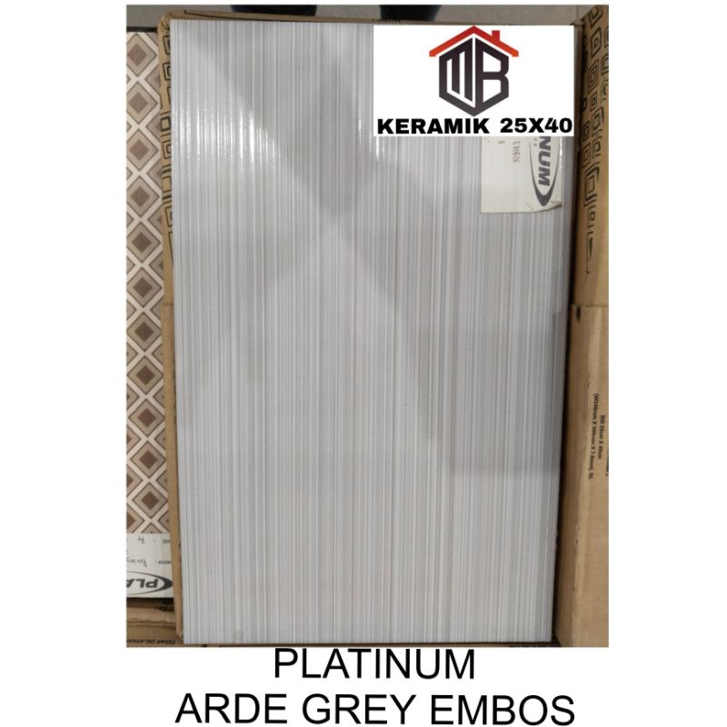 Keramik dinding 25x40 Platinum Arde grey embos kw2