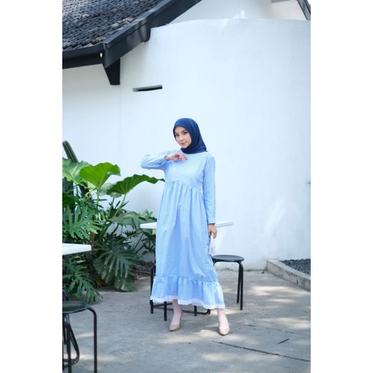 PO Nona dress/long dress kotak-kotak/ gamis kotak-kotak