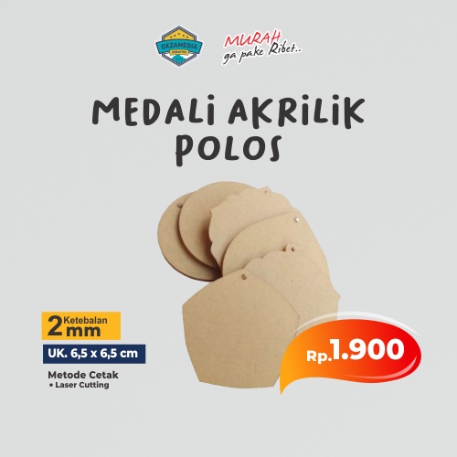 

MEDALI AKRILIK POLOS MURAH UK. 6,5x6,5cm TEBAL 2mm