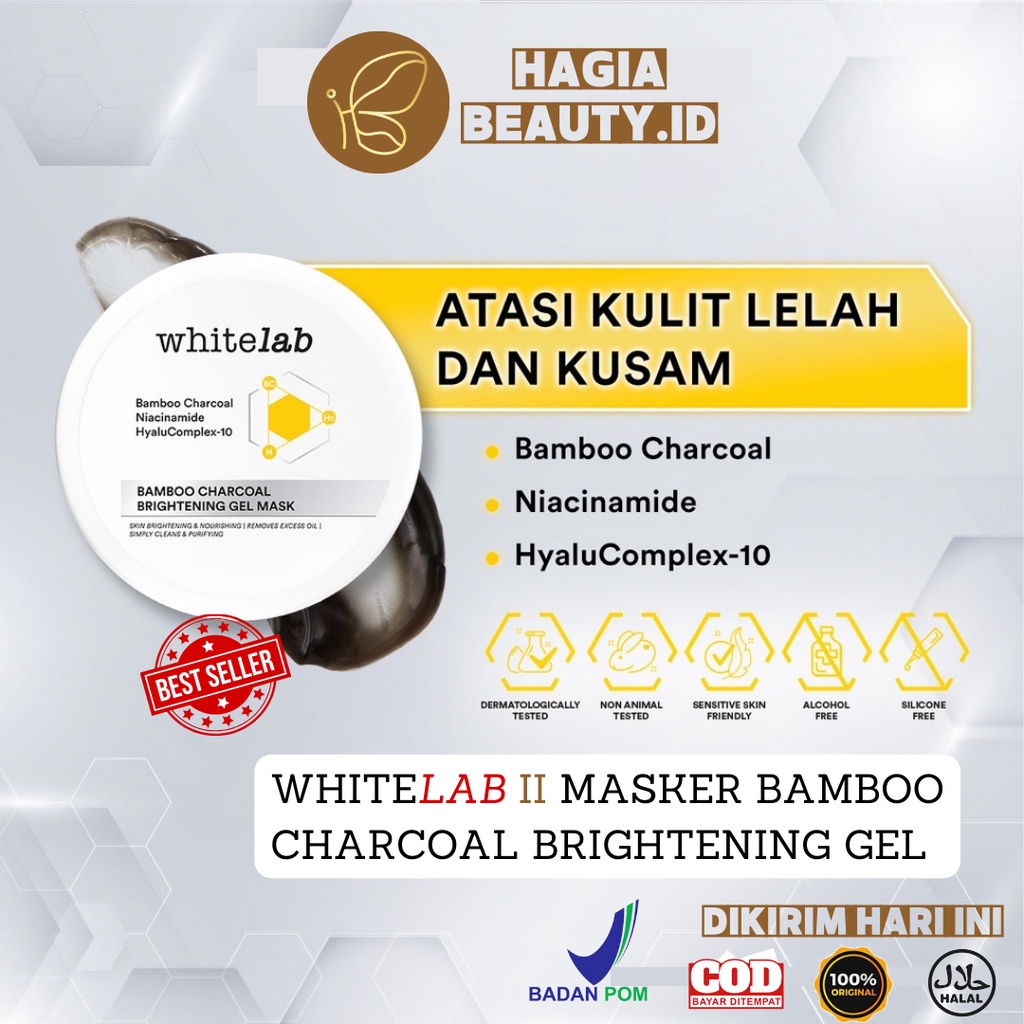 Bisa COD - Whitelab Heartleaf Skin Purifying Gel Mask / MASKER GEL / NIACINAMIDE