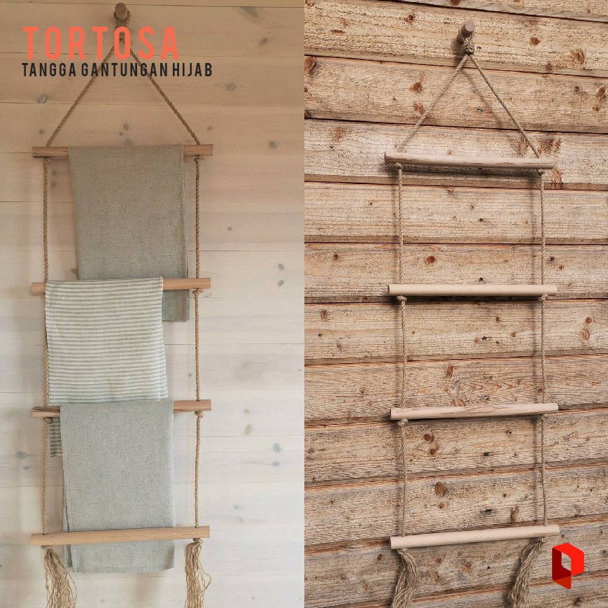 Jual RAK TALI GANTUNG HIJAB TEMPAT JILBAB KAYU JATI BELANDA MINIMALIS