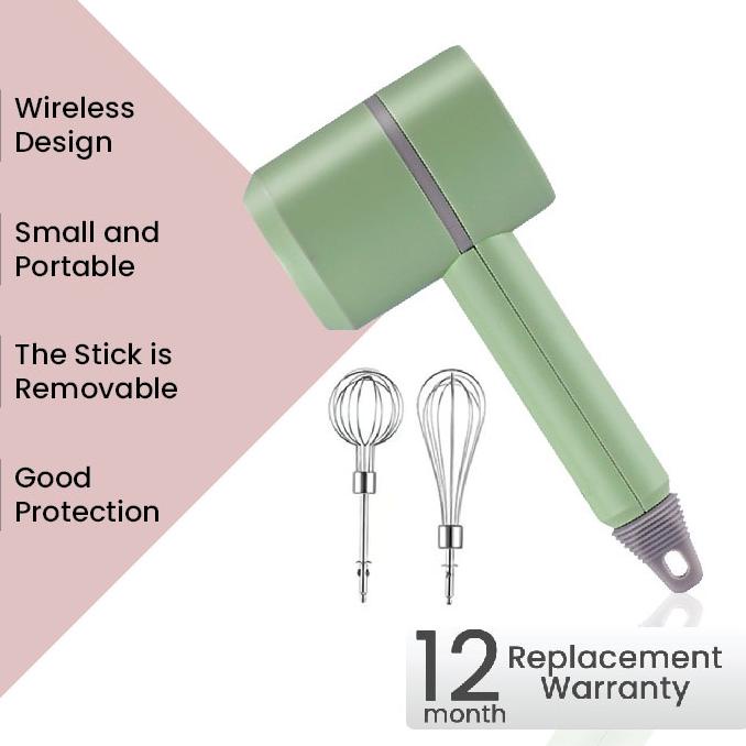 ➴ SOLO RIVER Hand Mixer Wireless Portbale Tanpa Kabel Blender Pengocok Telur ●