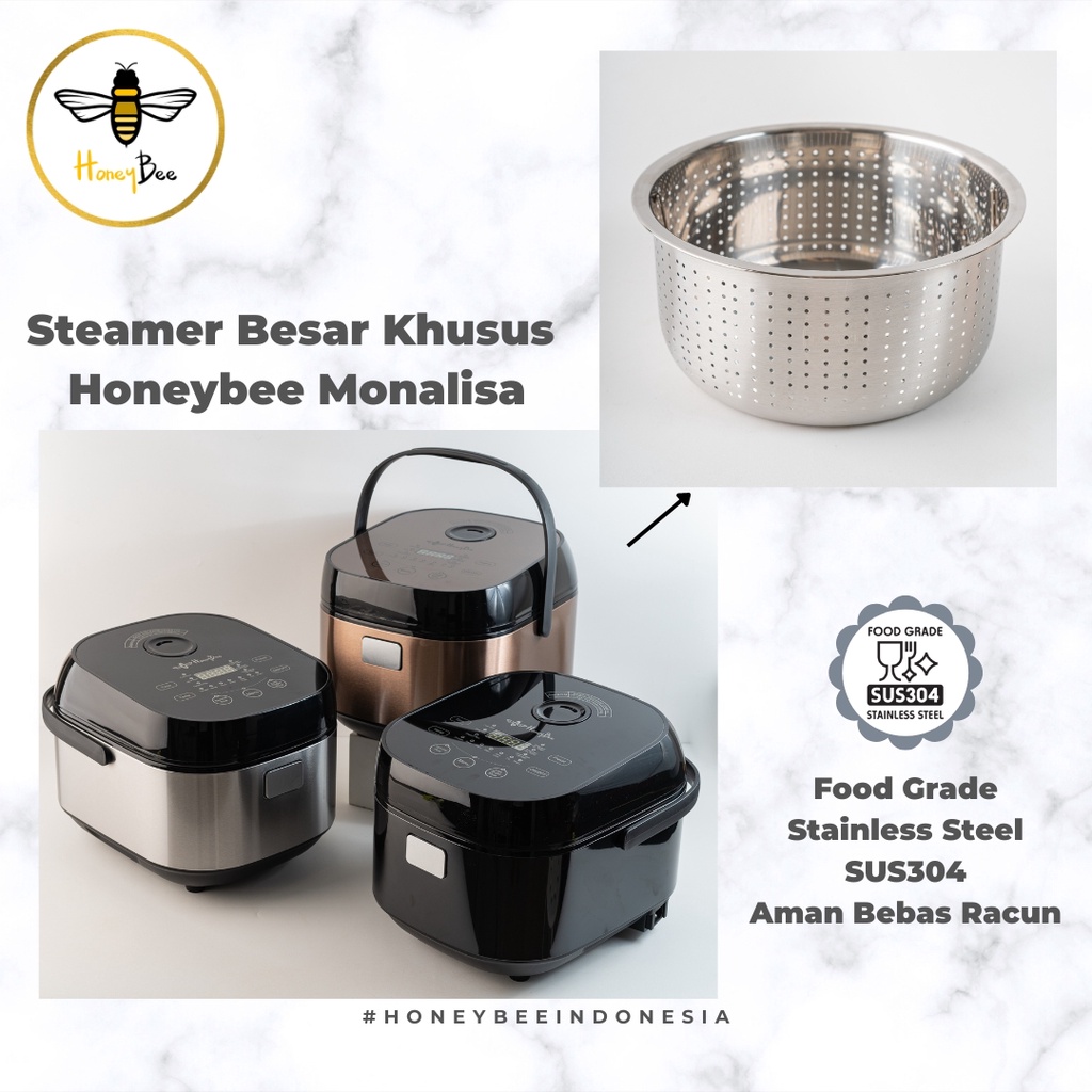 Honeybee Monalisa Large Rice Steamer - Stainless Steel SUS304 Food