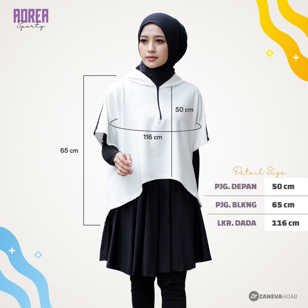 Paket Adrea Hoodie &amp; Manset By Zaneva l Hoodie Olahraga Muslimah Adrea &amp; Inner l Paket Sportwear Series