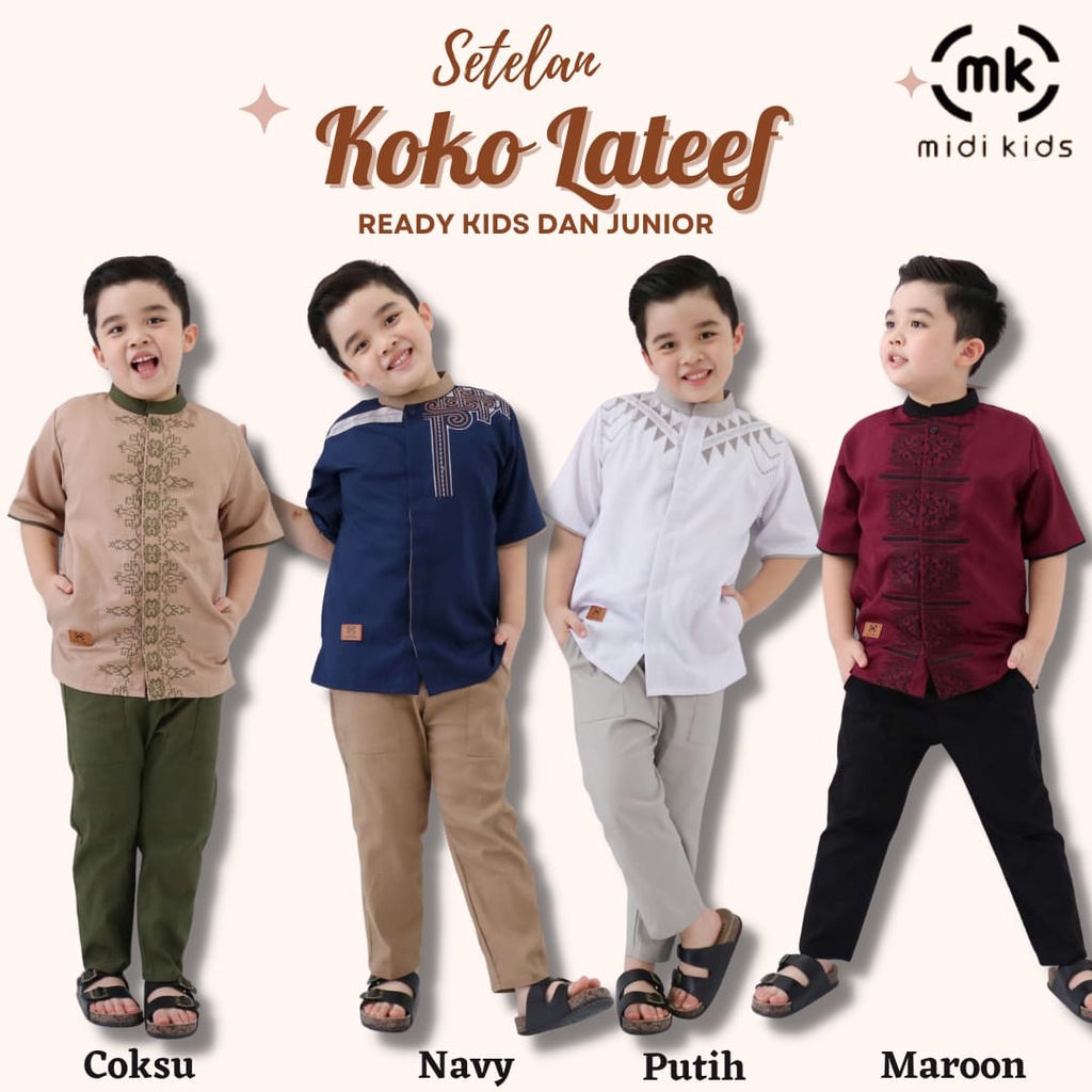 SETELAN KOKO LATEEF Kemeja koko anak dan remaja by midi kids