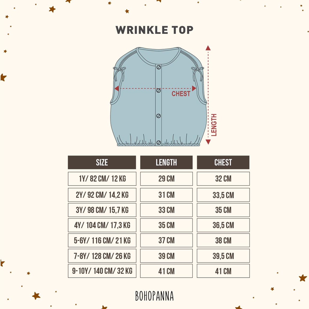 Bohopanna - Wrinkle Top / Baju Anak Perempuan Part 1 (0 - 3 Tahun)