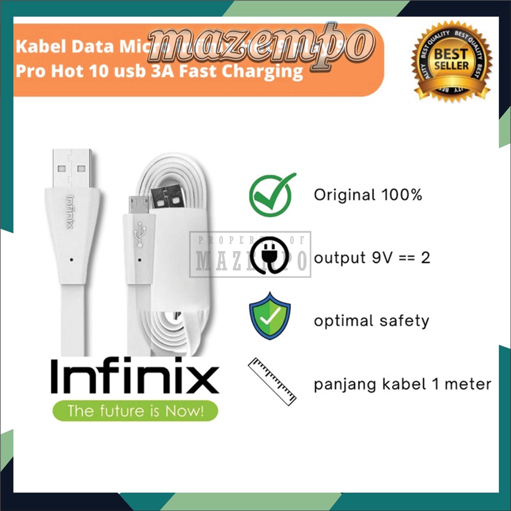 Kabel Data charger tipe C INFINIX 3A Casan fast charging