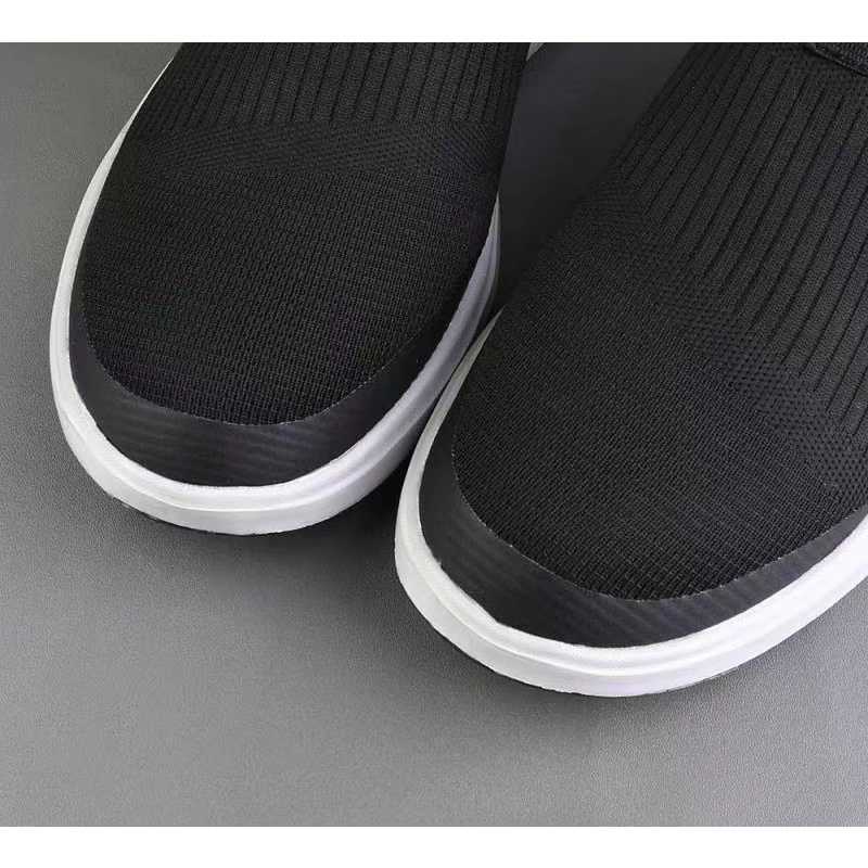 Sepatu  SKECHERS kasual  casual sepatu pria hitam  slip on cowok  rajut pria shoes