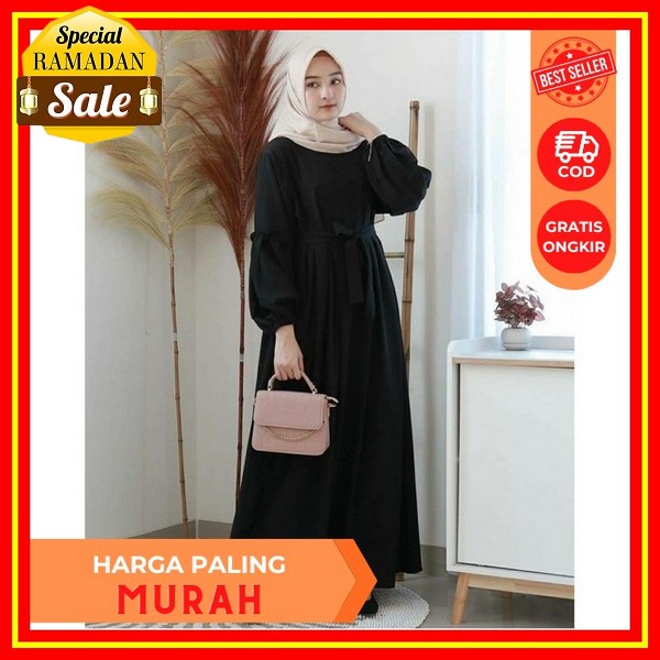 Gamis Terbaru 2023 Lebaran Wanita Remaja Import Renda Bahan Ceruty Babydoll Full Furing Resleting De