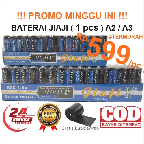 Baterai AA / AAA Batre A2 / A3 ( 60 pcs ) TEKNOX PREMIUM QUALITY | 100 mAh 1.5V - Anti Bocor - Tahan Lama -  Baterai kecil besar sedang GROSIR - Baterai Jam Dinding, Mainan, Elektronik, Remot TV, Baterai Remot TV BUKAN ABC BUKAN ALKALINE