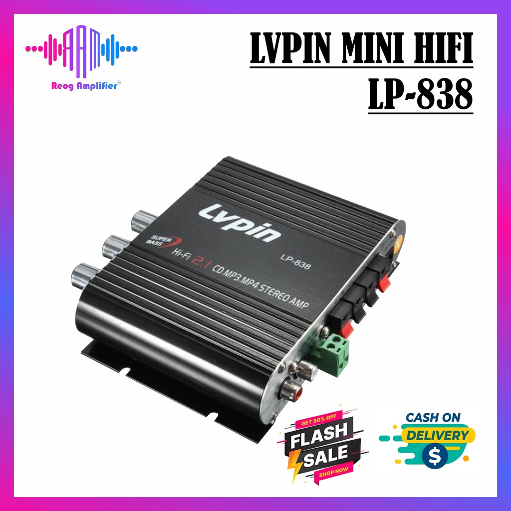 Power Amplifier LVPIN Mini HiFi Stereo Ampli Treble Bass Booster subwofer murah 12V 20W 2.1 channel