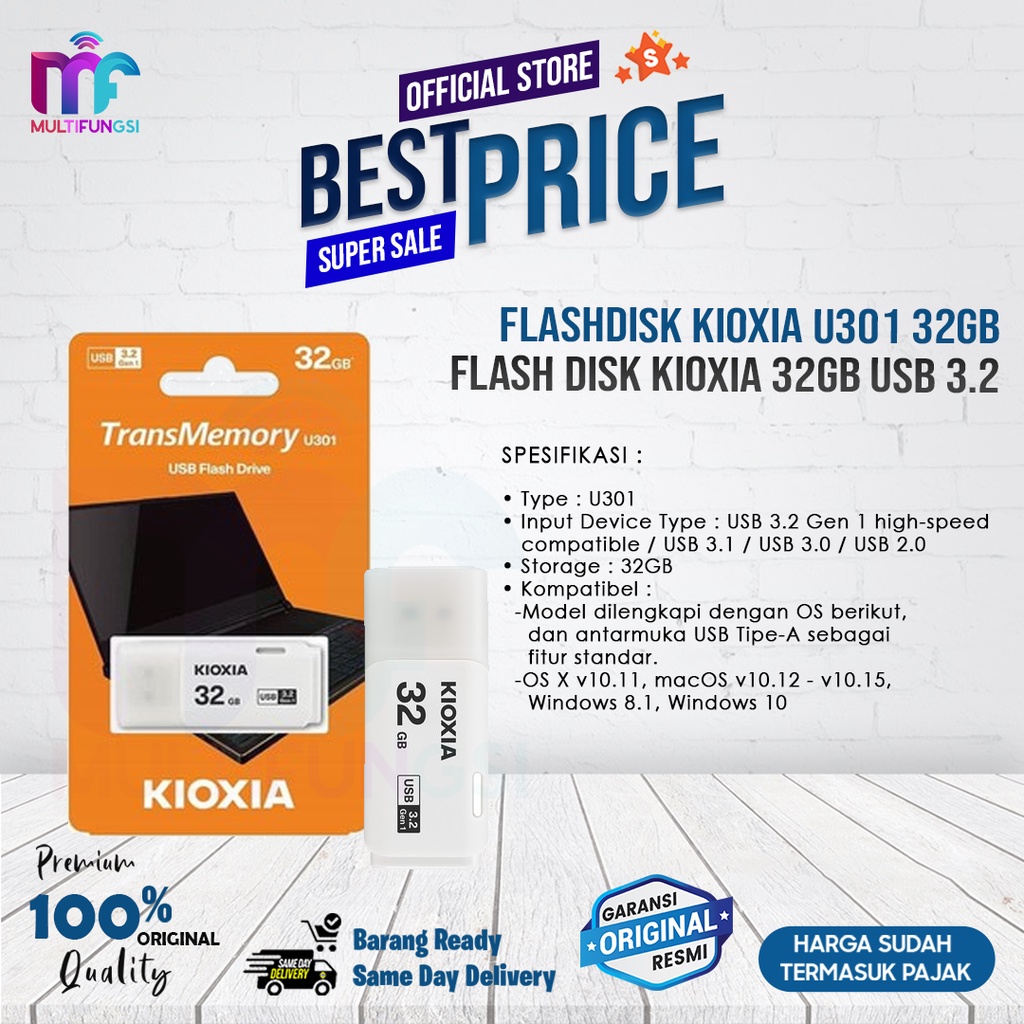 Flashdisk KIOXIA U301 32GB - Flash disk KIOXIA 32GB USB 3.2