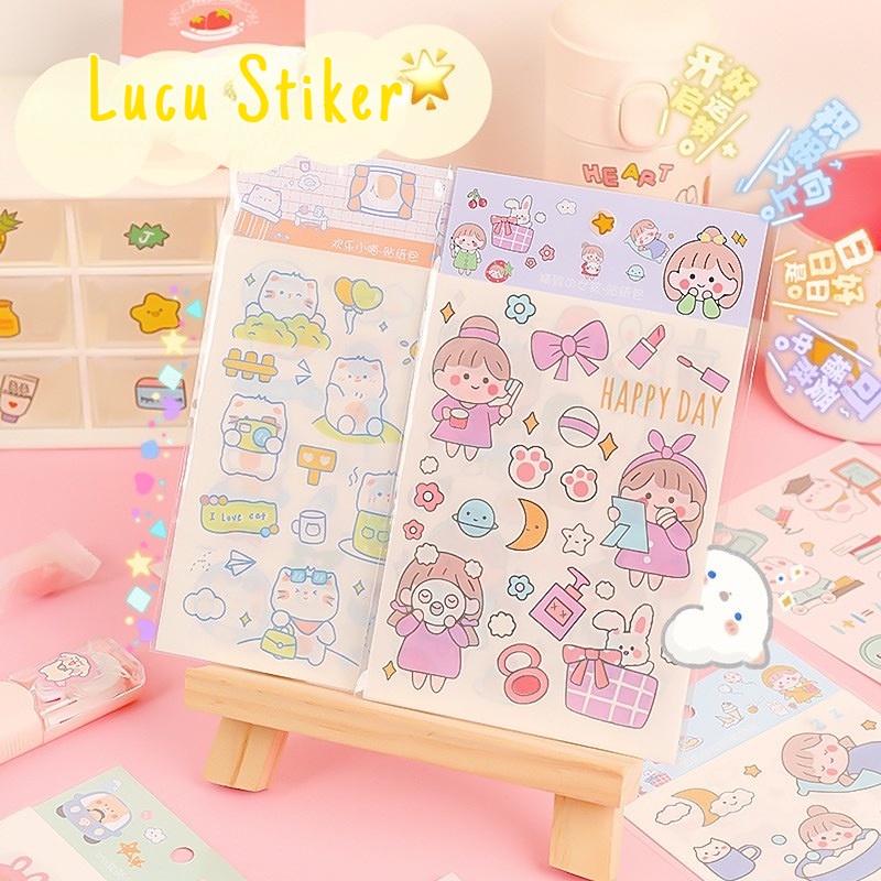 

4Pcs/Set Stiker Notebook Kreatif Kartun Lucu DIY Stiker Dekorasi Album-Le