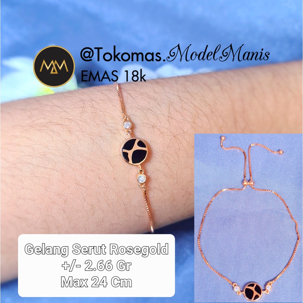Gelang serut Hala Casablanca Collection emas 755 kadar 18k