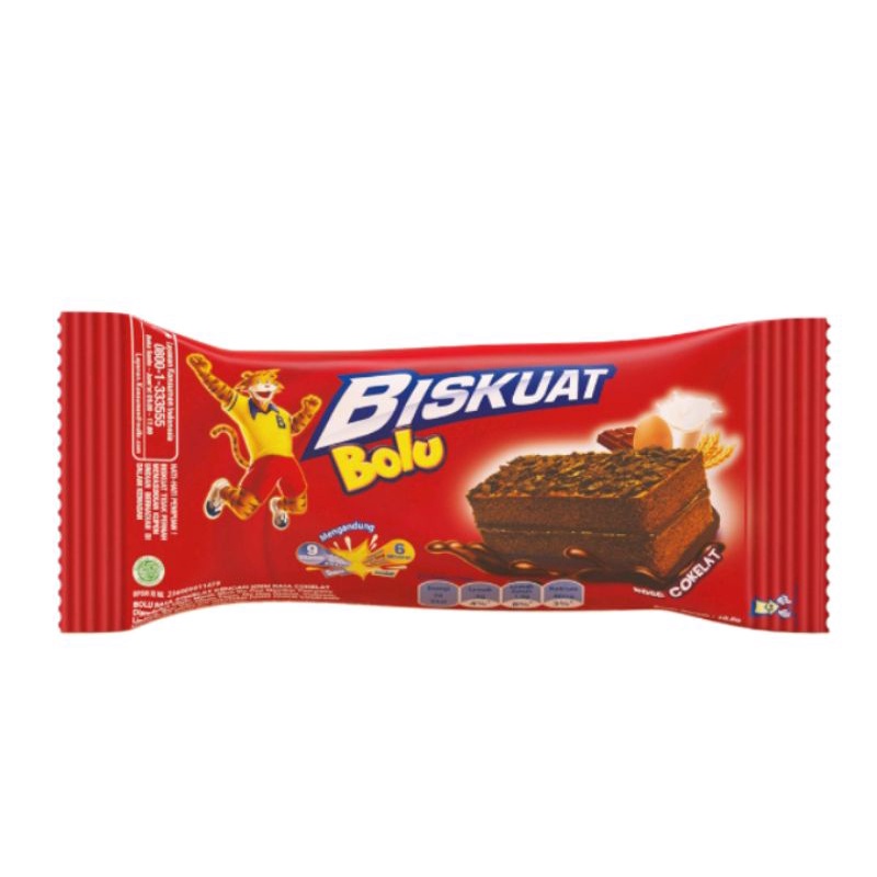 BOX - Biskuat Bolu Biskuit Cake Coklat Isi 12x16g Cemilan Favorit Keluarga