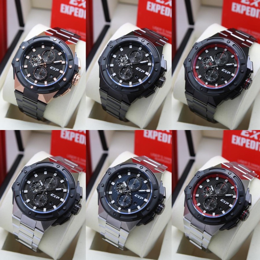 JAM TANGAN PRIA EXPEDITION E 6818 E6818 BLACK ORIGINAL GARANSI RESMI 1TAHUN