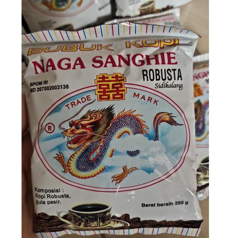 

Baru Kopi Bubuk / Bubuk Kopi Naga Sanghie Robusta Kasar / Halus 250 gram Sidikalang Free Ongkir