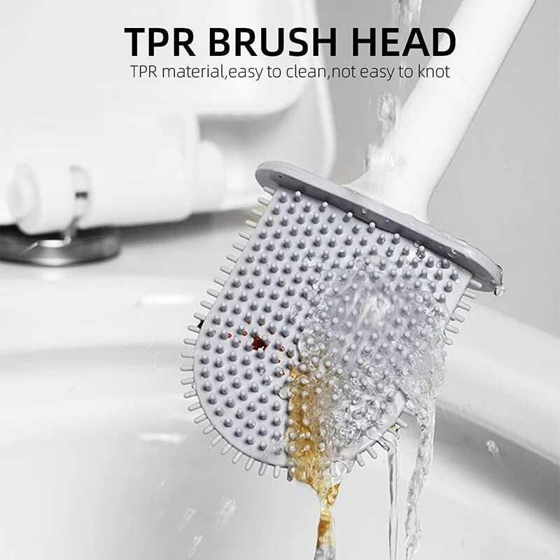 Sikat Toilet Kamar Mandi TPR Silicone Bathroom Brush - CD022 - White