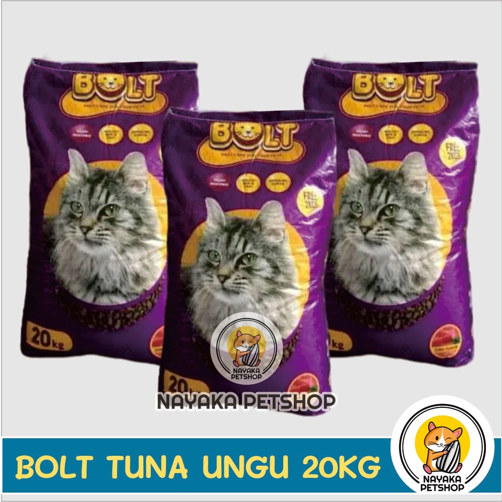 Bolt 20 kg Karungan Pakan Kucing Kering Makanan Dry Food Ikan Tuna