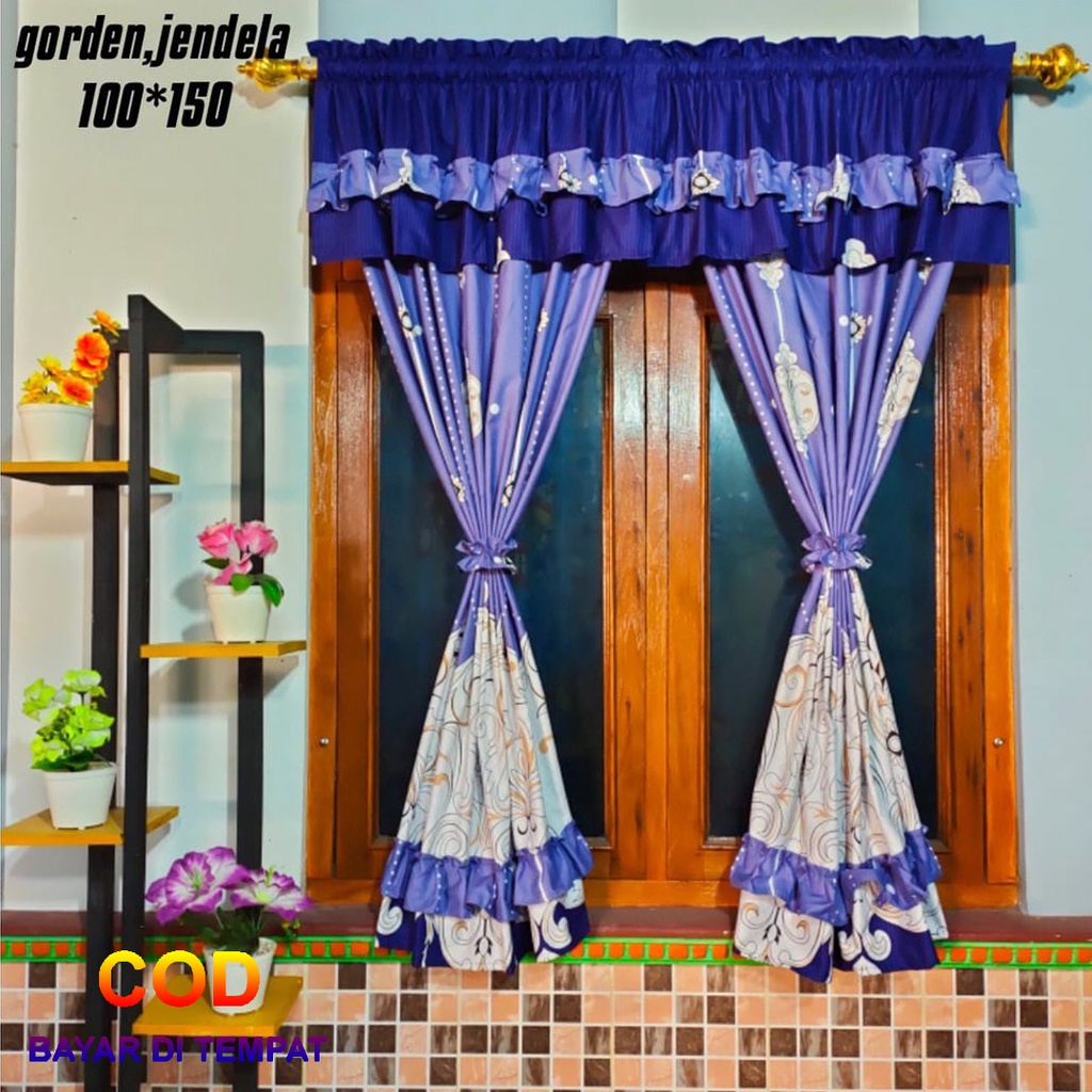 ✅COD Gorden Hordeng Jendela Pendek 100x150 Rumbai Poni Aneka Motif Dan Warna Home Decor Dekor Dekorasi Hiasan Kamar Ruang Tamu Perlengkapan Rumah