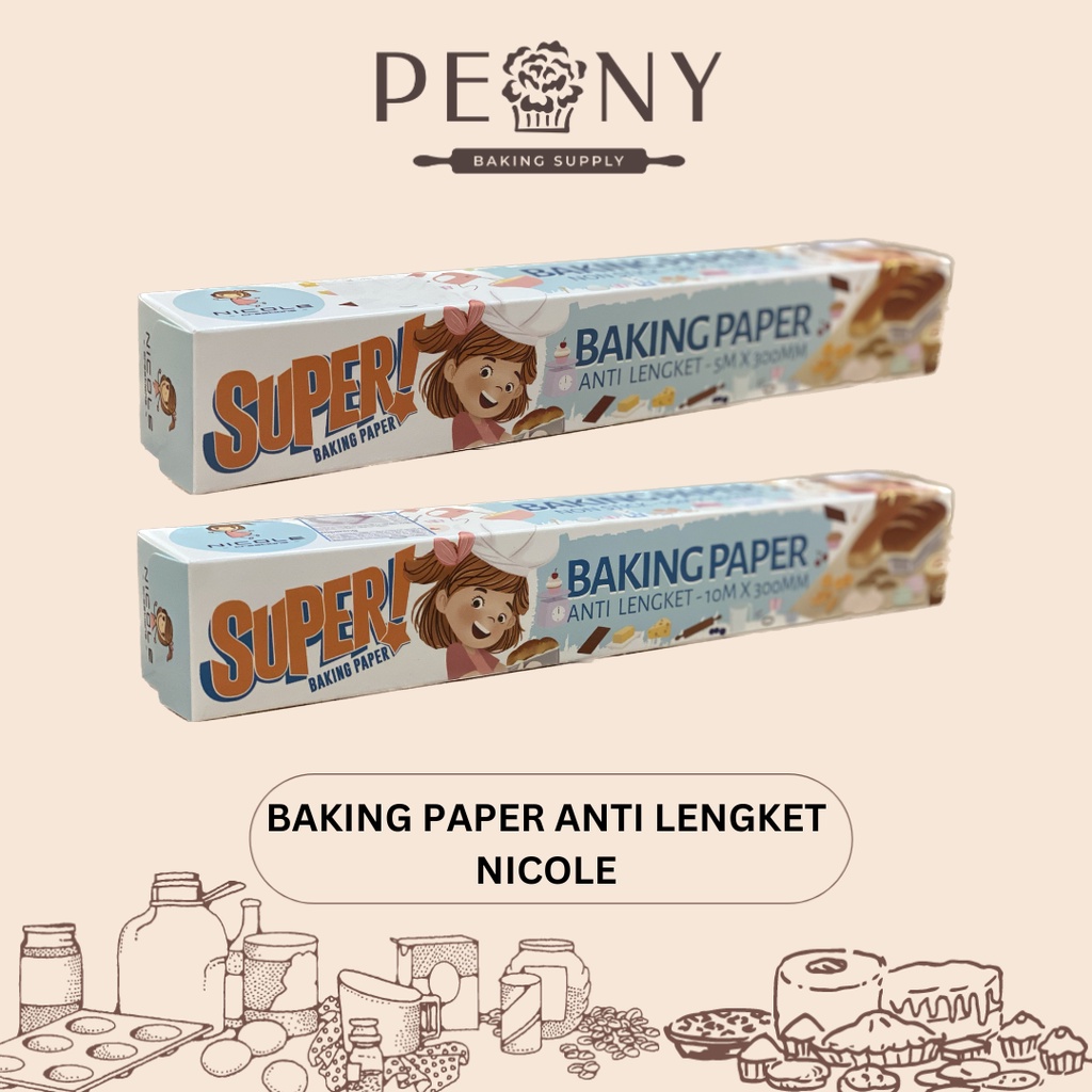 NICOLE BAKING PAPER 40 GSM PLAIN 30X500CM