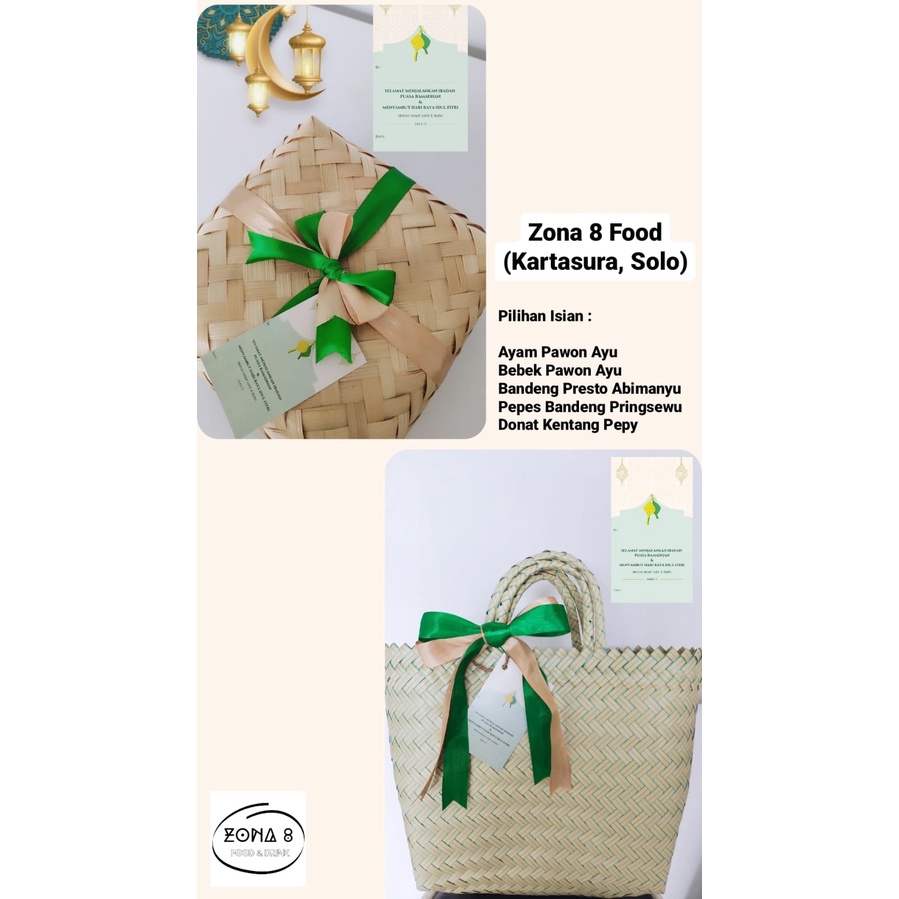 

Besek Hampers & Tas Hampers + Kartu UCapan + Pita