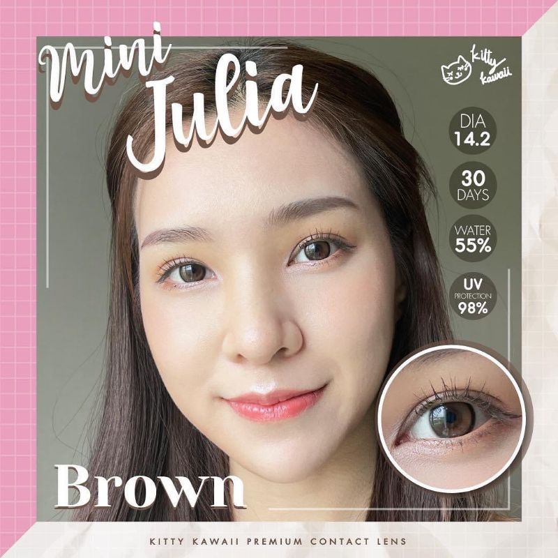 SOFTLENS MINI JULIA KITTY KAWAII GRAY GREY ABU NORMAL MINUS s.d-10.00 ORIGINAL MADE IN KOREA