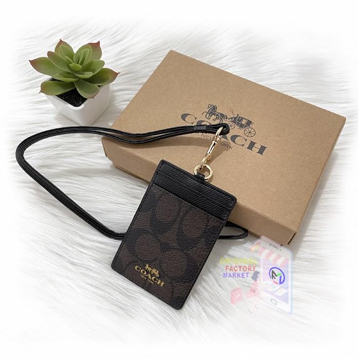 

LANYARD C0ACH ID LANYARD SIGNATURE CANVAS BROWN BLACK ORIGINAL 65573