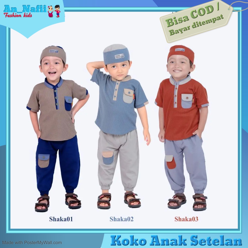 Baju Setelan Bayi Laki Laki 6 Bulan - 5 Tahun Hooflakids Shaka Setelan Koko Bayi 0 6 Bulan 6 12 Bulan Anak 1 2 Tahun 2 3 Tahun 4 5 Tahun Terbaru