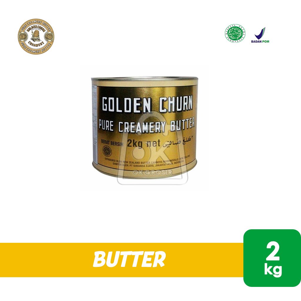 

Salted Butter Golden Churn Butter Creamy Roombutter Rombutter (Kaleng 2kg)