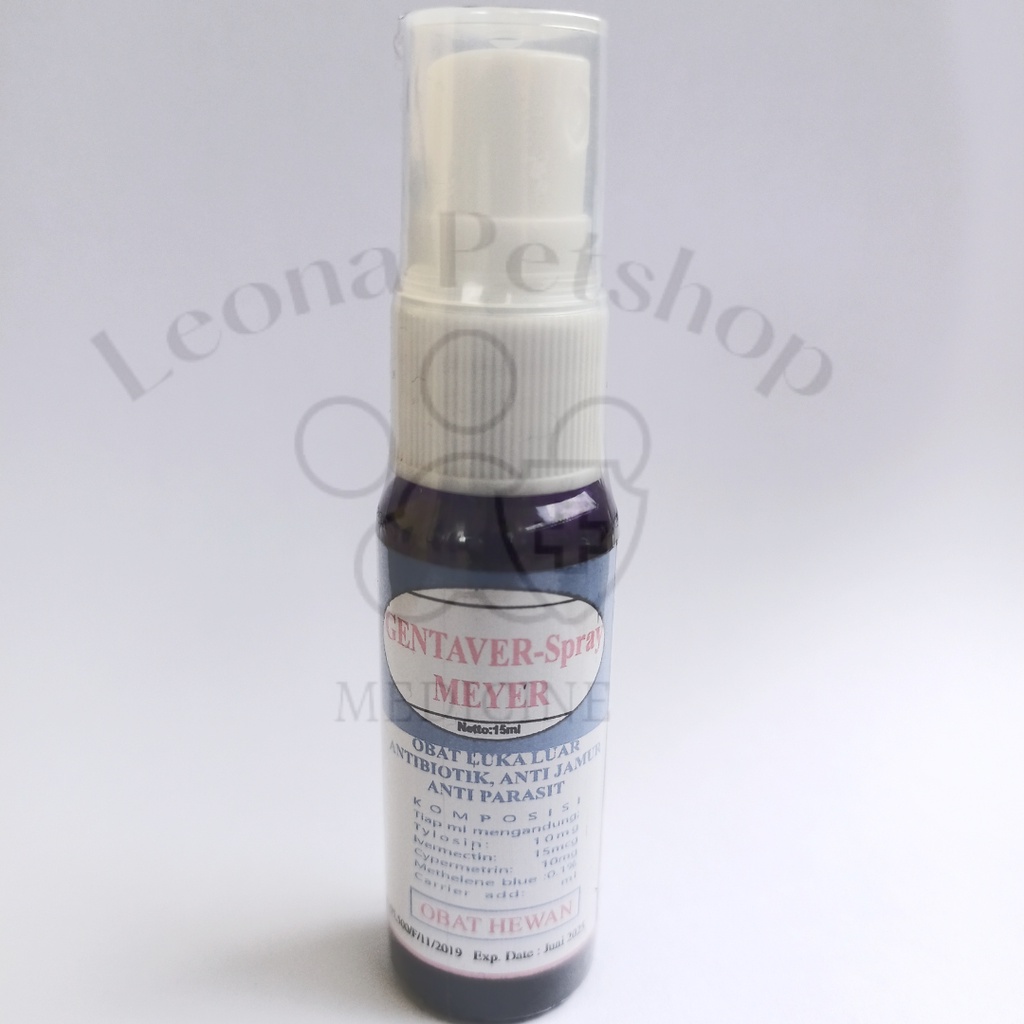 GENTAVER SPRAY MEYER Antibiotik Obat luka luar pada hewan kucing kambing domba sapi dll
