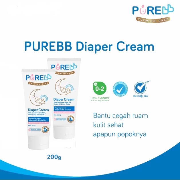 PURE BABY Diaper Cream Pencegah Ruam Popok Bayi [100gr]