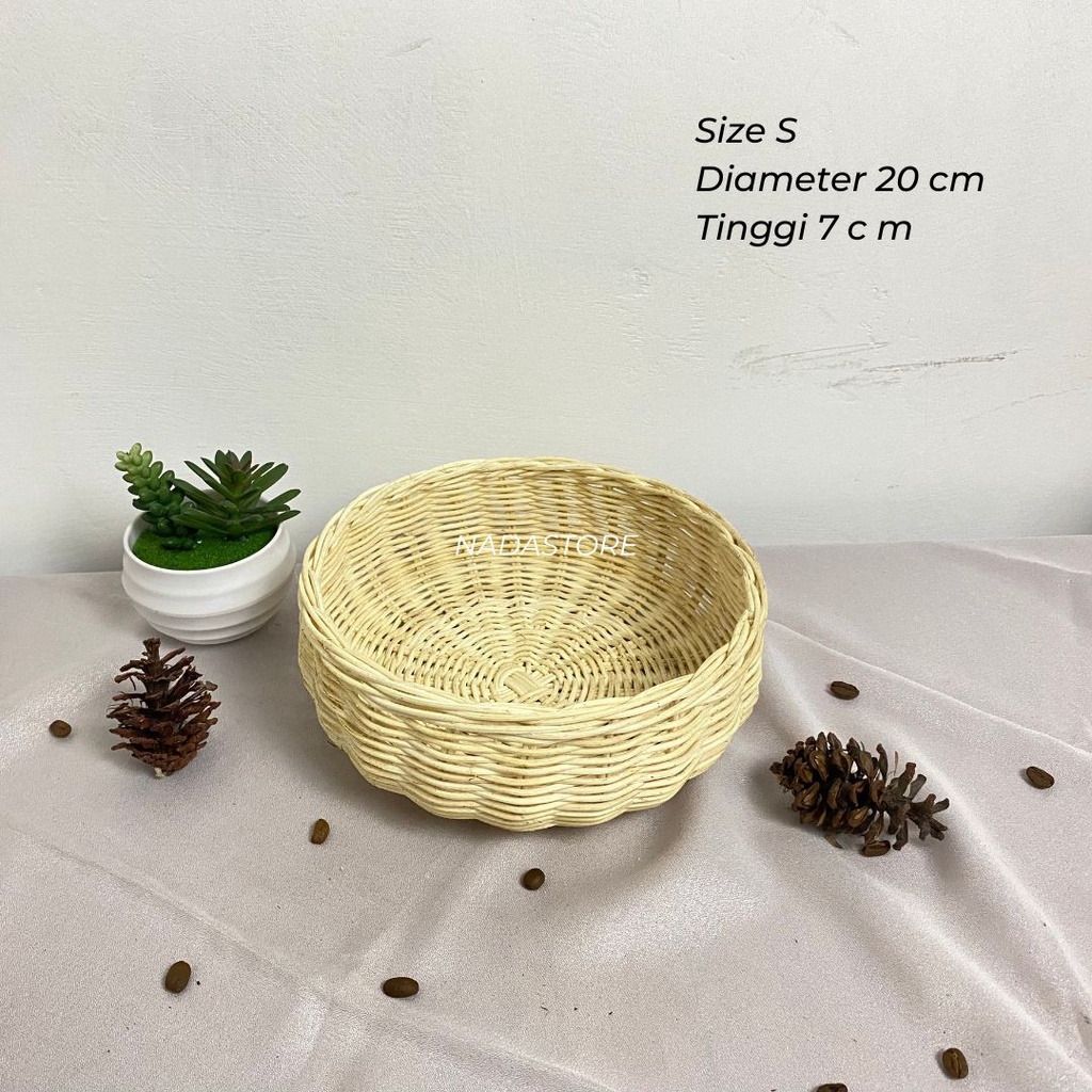 KERANJANG HAMPERS BULAT ROTAN / KERANJANG BUAH SERBAGUNA / HAMPERS SESERAHAN RATTAN